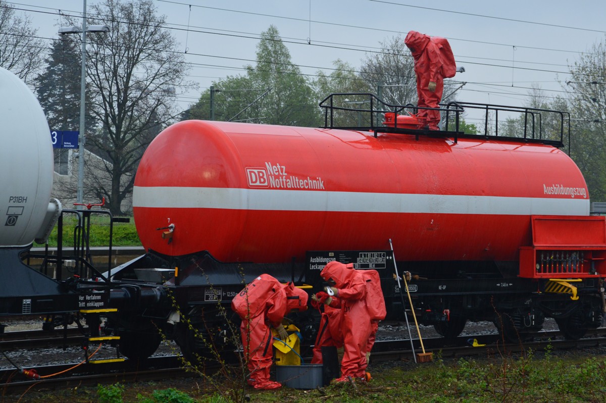 Gefahrgutübung bei der Deutschen Bahn