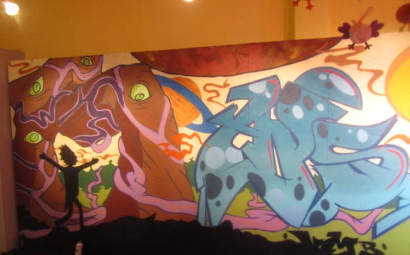 Peter Kohlmann zeigt Talent als Graffiti-Künstler</br>Vernissage des UJZ mit prominenten Gästen