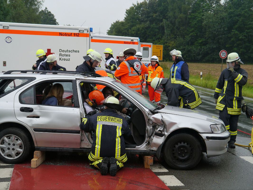 Gemeinsame Übung der Rettungskräfte</br>Massenanfall von Verletzten bei simuliertem Unfall
