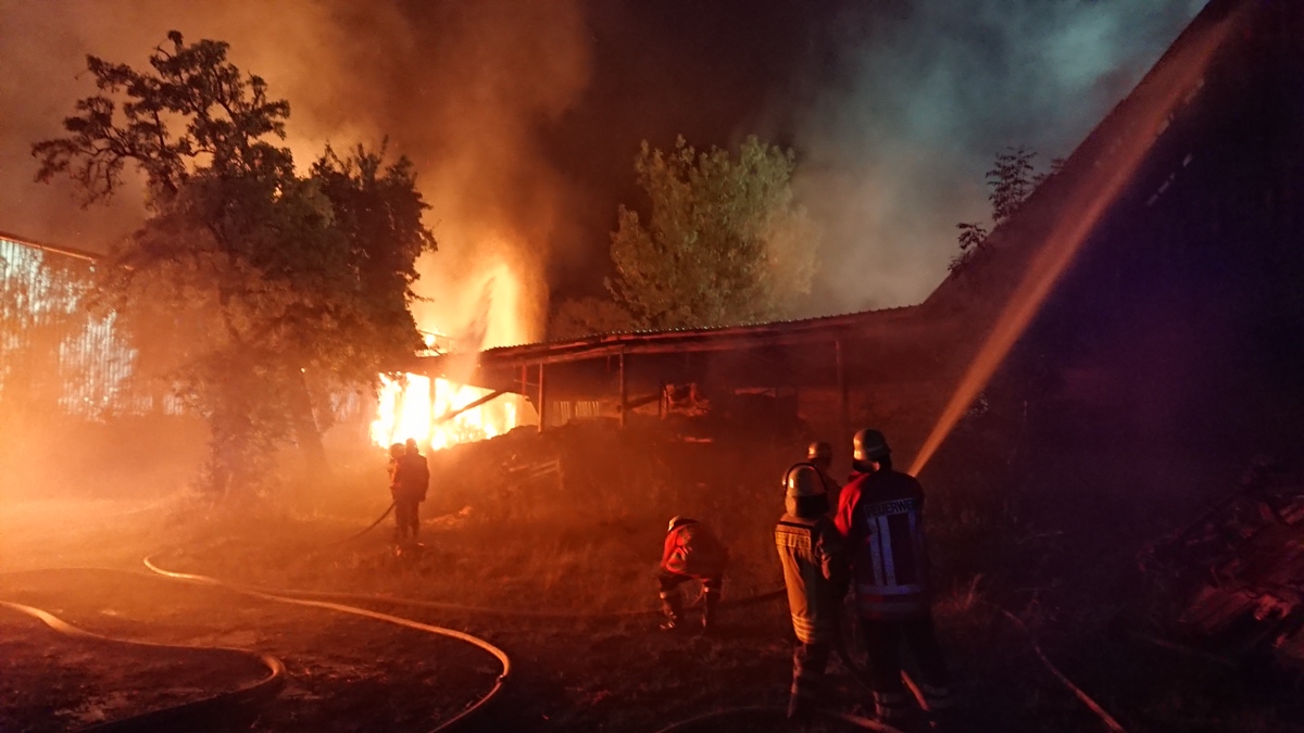 Brennendes Stroh war Brandstiftung